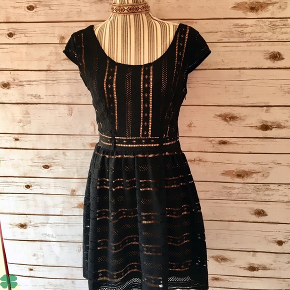 Jodi Kristopher's Black Lace Dress Size 9 Juniors - Picture 5 of 9